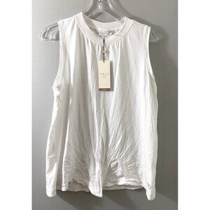 Calia Women's Everyday Boyfriend Sleeveless Tank Charisma White  Wicking S NWT